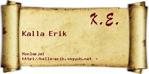Kalla Erik névjegykártya